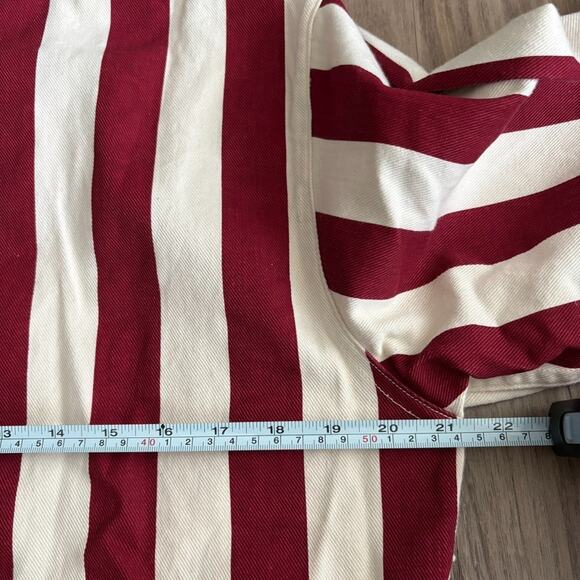 Vintage 1980s Striped Zip Up Jacket Men's Size M Red White 21x25.5 Boxy - Picture 7 of 8